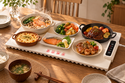 Solva™｜置くだけで冷めない 食品保温プレート 大判60.8×37.8cm 3段階温度調節